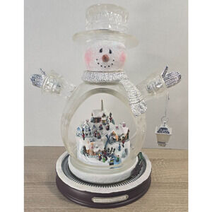 Thomas Kinkade Bradford White Christmas Snowman Masterpiece Figurine 12"